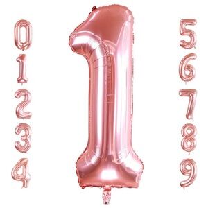 Rose Gold Number Balloon - Home Party Supplies